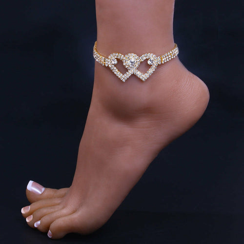 Beach “Double Heart” Anklet Bracelet
