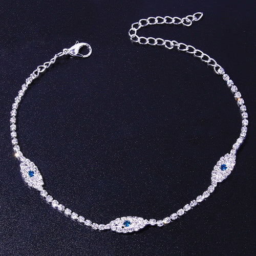 Beach “Crystal Evil Eye” Anklet Bracelet